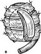 Рис. 47. Схема формирования плоского основания каркаса и завитка при помощи проволочного шаблона (а) и металлических скобок (б)